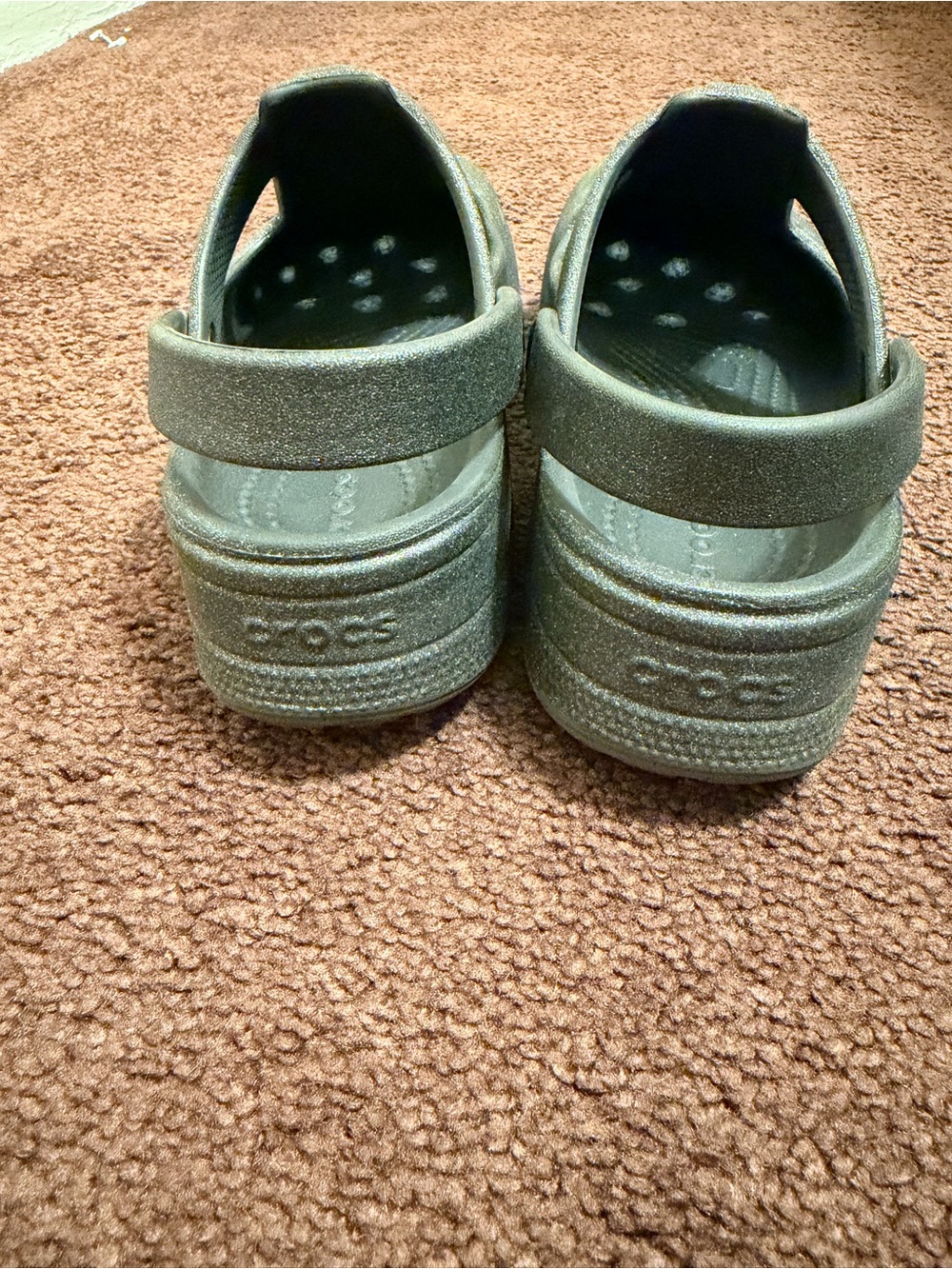 CROCS Kids Gray Glitter Classic Clog Sandals - Picture 3 of 4